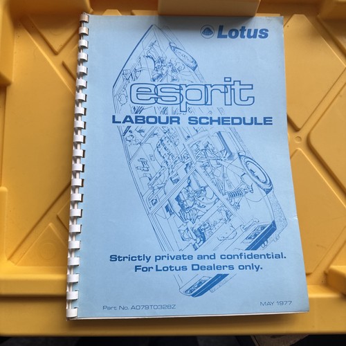 Lotus esprit labour schedule - lotus,