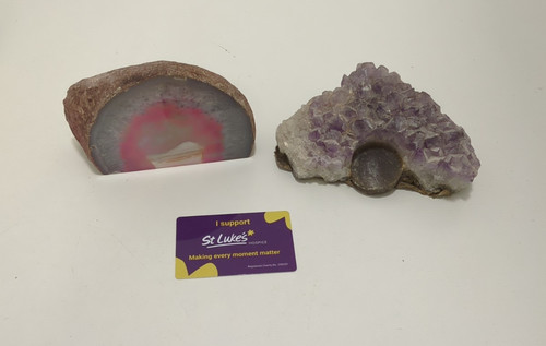 Pair geodes purple - of,