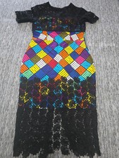African print lace dress - african,