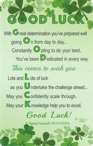 Wallet card keepsake good luck - card,