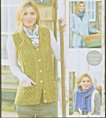 727 ladies cable waistcoats - ladies,