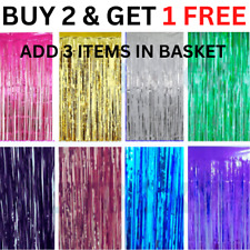2M-3M FOIL FRINGE TINSEL SHIMMER CURTAIN DOOR WEDDING BIRTHDAY PARTY DECORATIONS