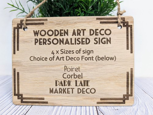 Art deco bespoke text wooden - bespoke,