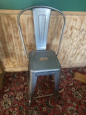Tolix Style Industrial Gun Metal Bar Stool