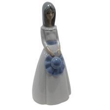 Porcelanas Miquel Requena Figurine Girl with Blue Hat Made in Spain Collectibles