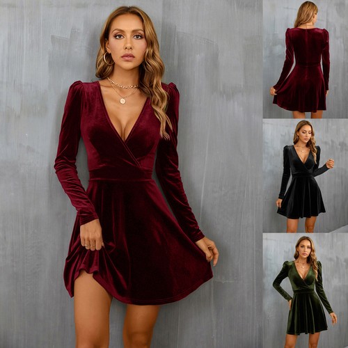 Women velvet dress long - women's,