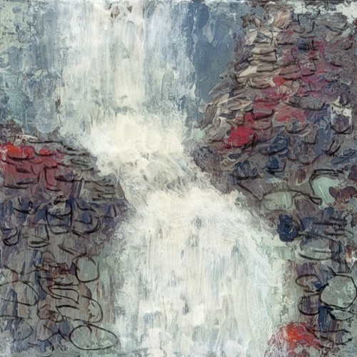 Rocky cliff abstract painting - cliff,