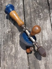 Hand Crank Drill Vintage  Wood