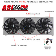 Aluminium Radiator shroud+3*9"