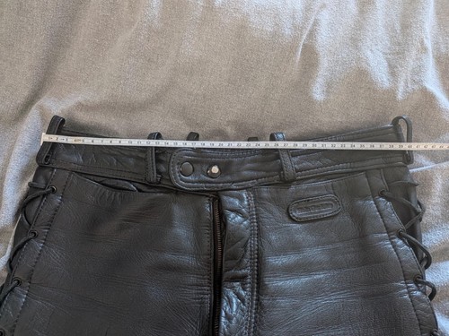 Men leather laced pants - laced,