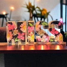Pressed Flower Resin Letters