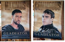 Large, Vintage Gladiator Movie 2 Sided Cinema Advertising Banner Poster Set Of 2