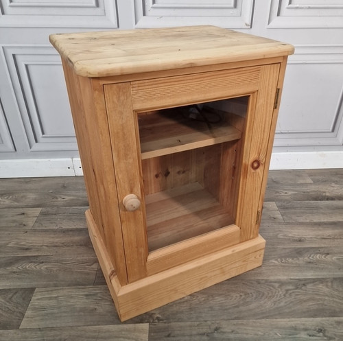 Retro pine glass cabinet - pine,
