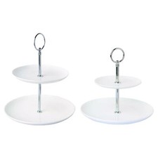 2 Tier White Bone China Cake