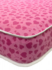 NEW LUXURY BUDGET PINK HEART MATTRESS. 3FT SINGLE 2ft6 shorty MULTIPLE SIZES!!