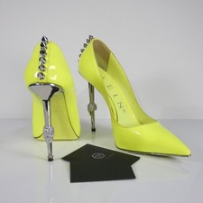 Philipp Plein Skull Heels Yellow Neon Limited Edition Spikes Studded  UK 3 EU 36
