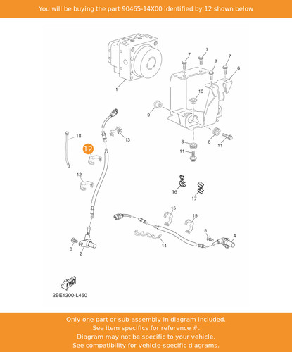 Yamaha clamp 90465 - 90465-14x00, oem