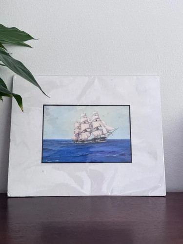 Nautical print clipper ship - -,