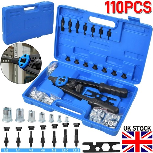 110pcs rivet nut kit riveter - kit,