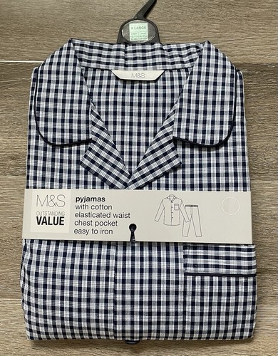 Mens blue check pyjamas - mens,