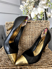 Ted Baker Shoes Size 5 Saysa Stiletto  (EU 38) - black and gold real leather