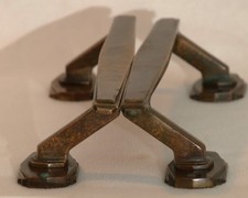 Pair of, Art Deco Door Pulls / Door Handles, bronze, ready to fit condition