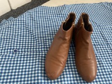 Womens Russell And Bromley Tan Leather Ankle Boots Size 6.5