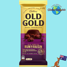 Cadbury Old Gold Jamaica Rum and Raisin Dark Chocolate, 180g Australian Import