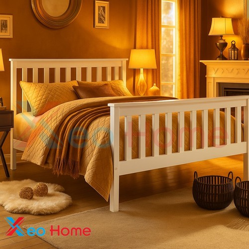 Solid 4ft 3ft wooden bed - 4ft, frame