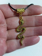 Snake necklace bright gold - snake,