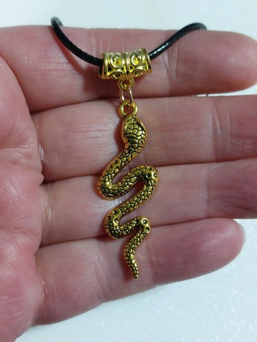 Snake necklace bright gold - snake,