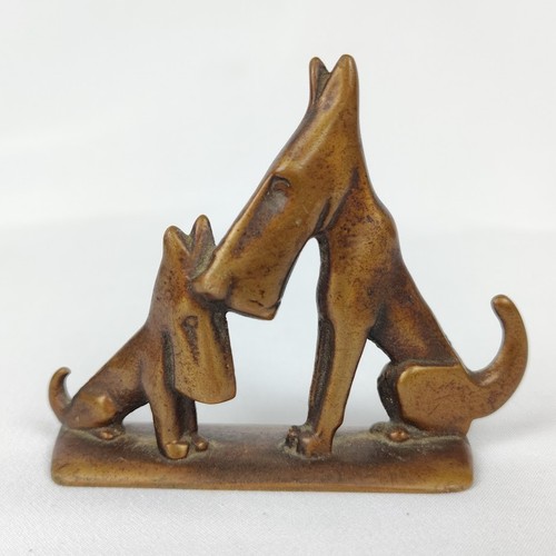 Art deco style bronze dog - bronze,
