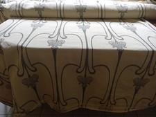 vintage abstract art nouveau style woven cotton fabric cloth 1 x 8mtrs