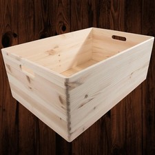 Extra Large Trunk Wooden Storage Toy Box Open Non-lidded Crate Craft Decoupage