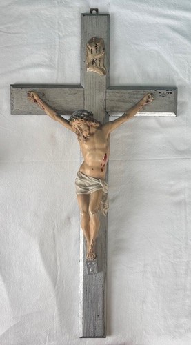 Large antique crucifix wood - antique,
