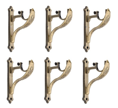 Antique brass curtain supports - antique,