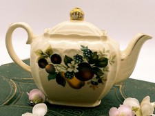Art Deco Small Sadler Teapot Fruit Design Gold Gilded 1920-1939 chip