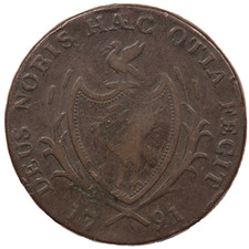1791 LANCASHIRE LIVERPOOL HALFPENNY CONDER TOKEN