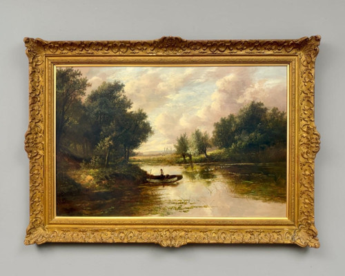 Large joseph thors antique oil - antique,