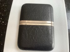 Carl Heiss Leather And Solid Silver Banded Cigarillos Case