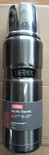 Thermos 470ml Stainless Steel Gun Metal Grey Hot Cold Flip Lid Travel Flask