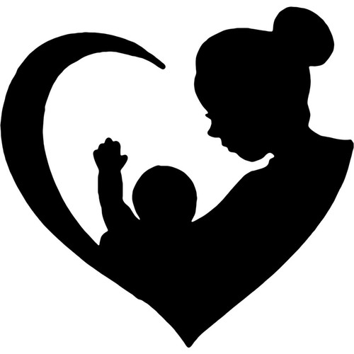Mother baby heart - heart', stencils