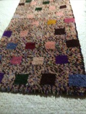Original 1950s Latch Hook Rug  Colourfull Design