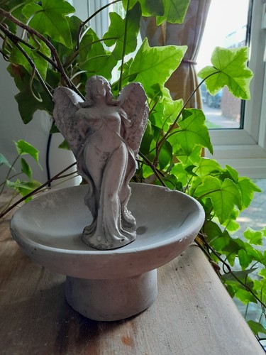 Stone woman angel - with, stand
