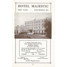 CHELTENHAM Gloucestershire Hotel Majestic Vintage Advertisement c1935