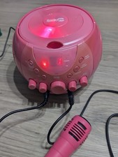 Rock Jam Pink BLUETOOTH Karaoke Machine CDG+ CD Player, 3 CDs Incl Frozen