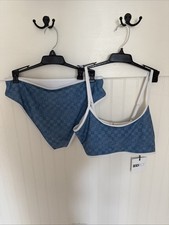 Beach Riot Women's Size Medium Blue Denim Daze Harmony Two Piece Swim Suit
