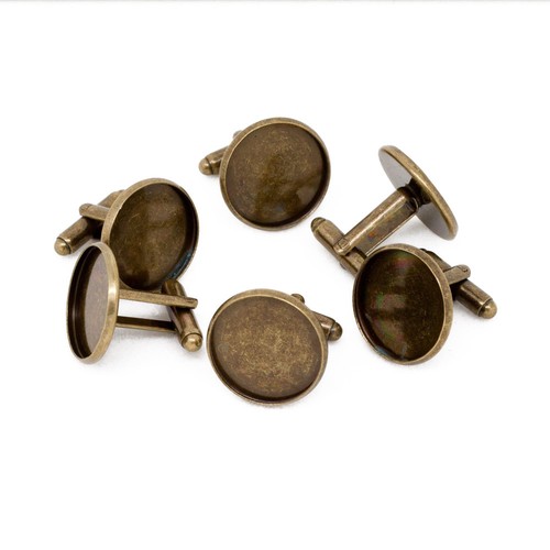Antique bronze cufflink - antique,