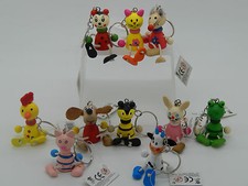 Cute Wooden Animal Keyring! Key Rings! Choose animal! Party bag! Stocking Filler