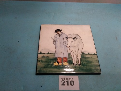 Vintage farmer bull ceramic - &,